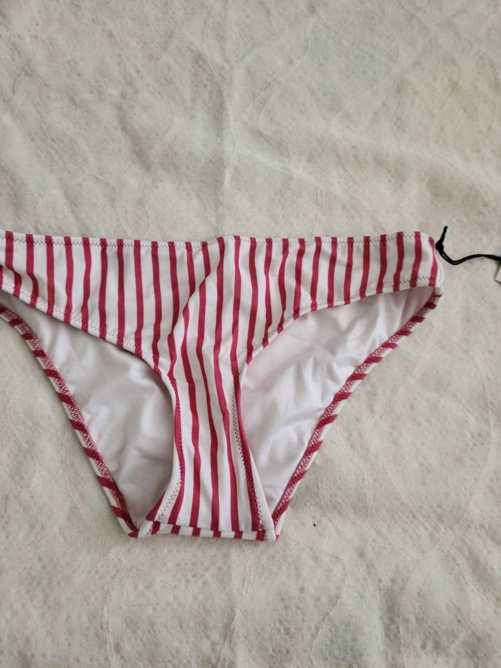 Shade & Shore Red and White Striped Bikini Bottom